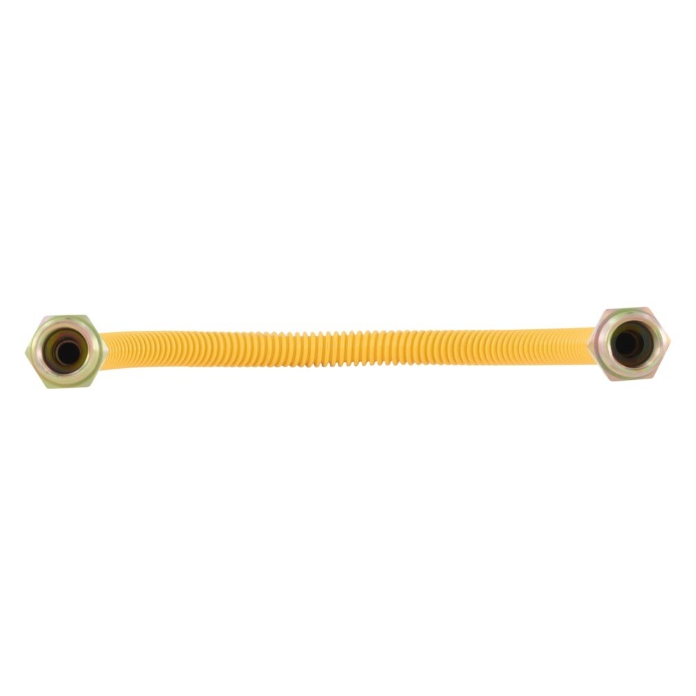 Eastman 10YE505018 18 in. Yellow Stainless Steel Gas Connector 3/8 in. OD 1/2 in. MIP x 1/2 in. MIP - 3