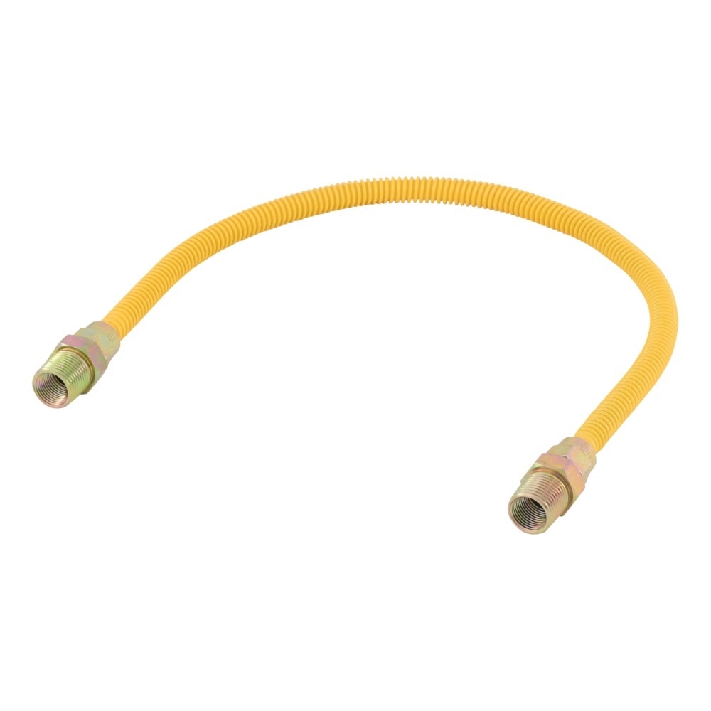 Eastman 10YE505024 3/8 in. OD x 24 in. Yellow Stainless Steel Gas Connector with 1/2 in. MIP Ends