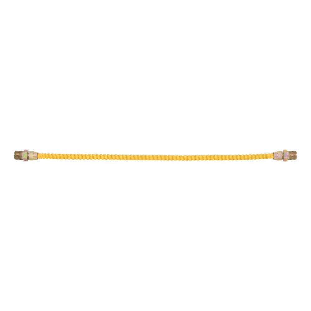 Eastman 10YE505024 3/8 in. OD x 24 in. Yellow Stainless Steel Gas Connector with 1/2 in. MIP Ends - 2