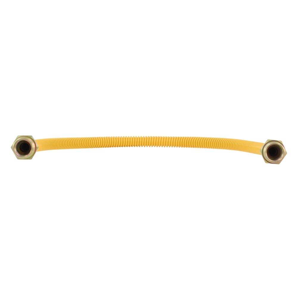 Eastman 10YE505024 3/8 in. OD x 24 in. Yellow Stainless Steel Gas Connector with 1/2 in. MIP Ends - 3