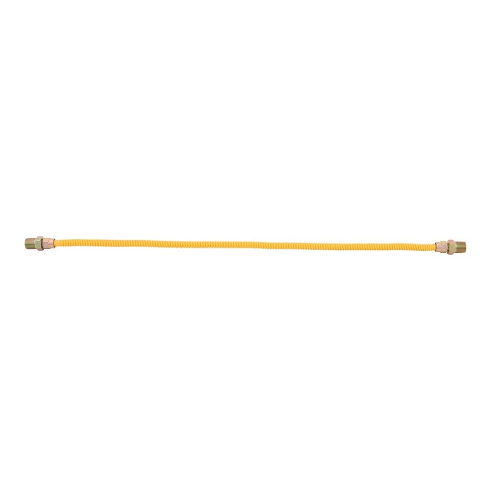 Eastman 10YE505030 3/8 in OD x 30 in L Yellow Stainless Steel Gas Connector with 1/2 in MIP Ends - 2