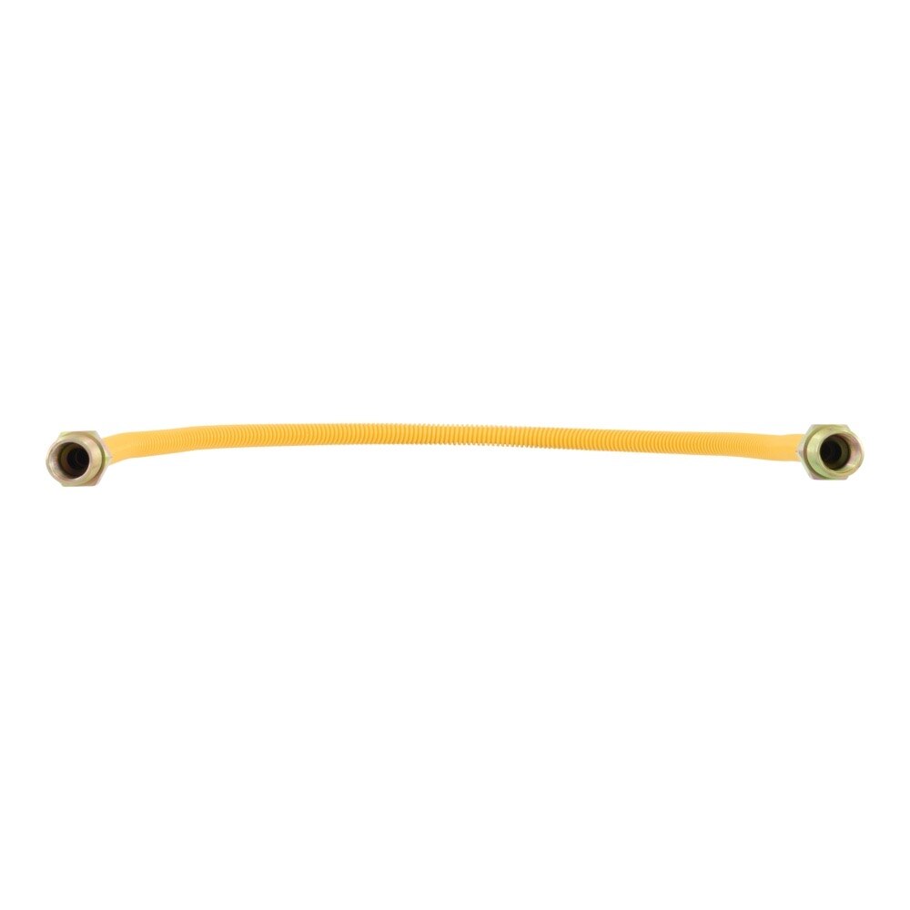 Eastman 10YE505030 3/8 in OD x 30 in L Yellow Stainless Steel Gas Connector with 1/2 in MIP Ends - 3