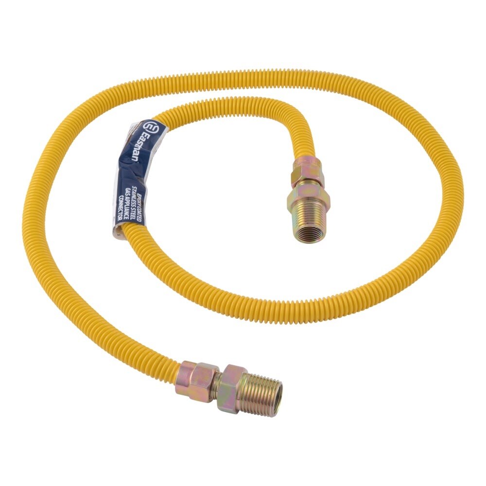 Eastman 10YE505048B 48 in. 3/8 in. OD Yellow Stainless Steel Gas Connector with 1/2 in. MIP Ends