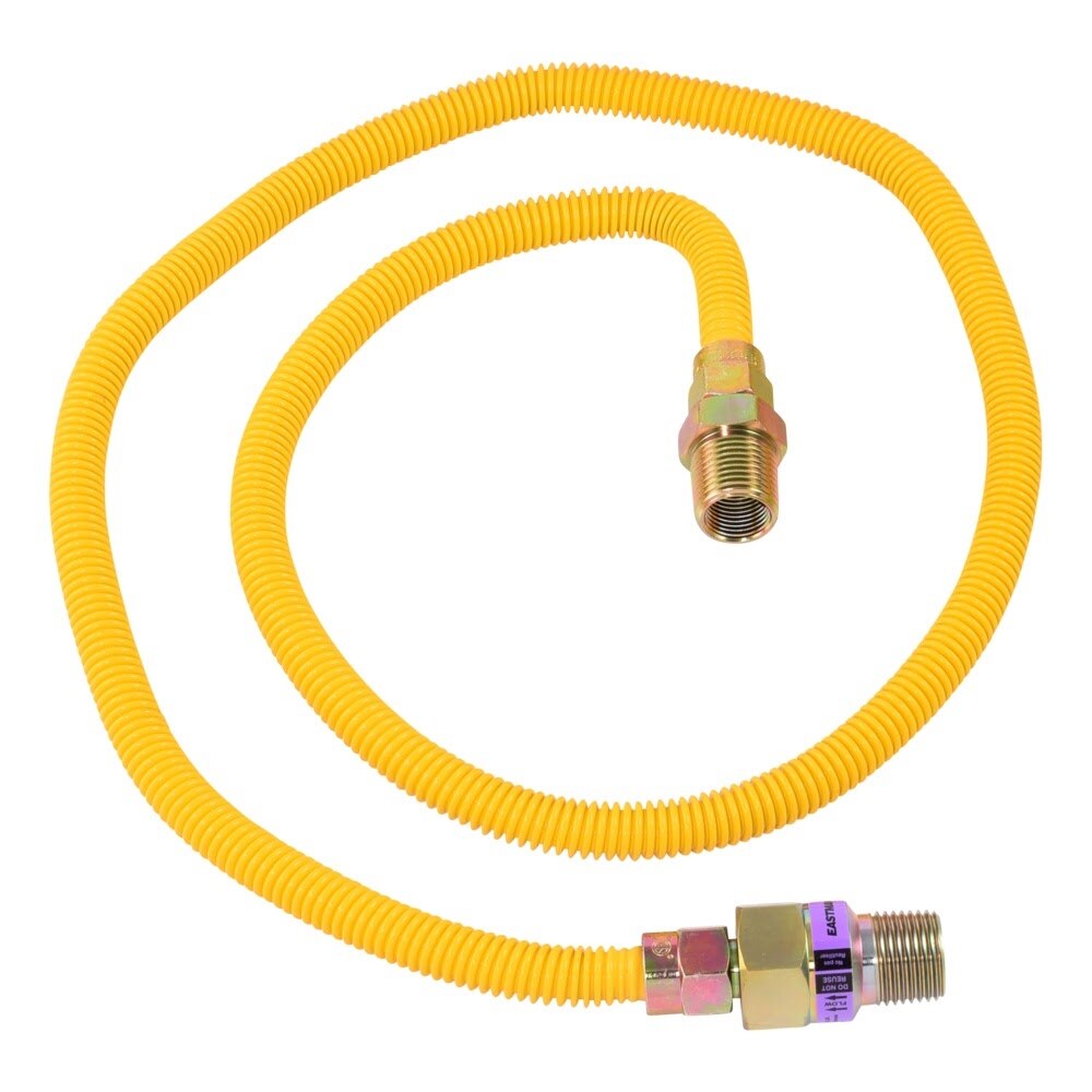 Eastman 10YE50V048B 3/8 in. OD x 48 in. Stainless Steel Gas Connector with 1/2 in. MIP Ends and EFV