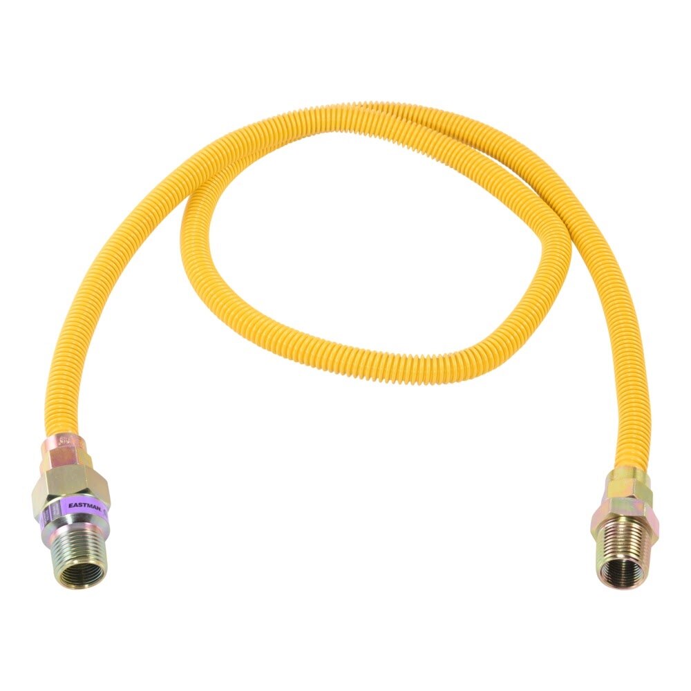 Eastman 10YE50V048B 3/8 in. OD x 48 in. Stainless Steel Gas Connector with 1/2 in. MIP Ends and EFV - 2
