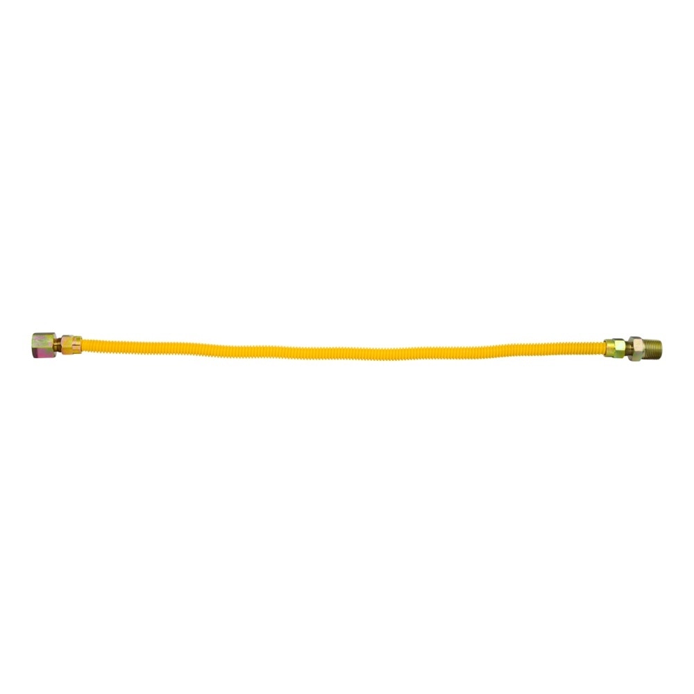 Eastman 10YE515024B 3/8 in OD 24 in Yellow Stainless Steel Gas Connector 1/2 in FIP x 1/2 in MIP - 2