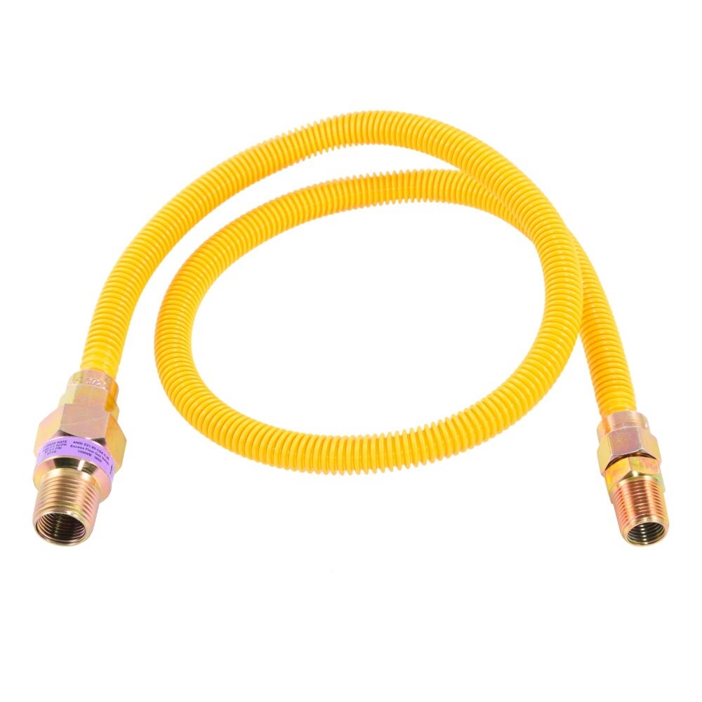 Eastman 10YE52V036B 3/8 in. OD x 36 in. Stainless Steel Gas Connector with MIP Fittings and EFV - 2
