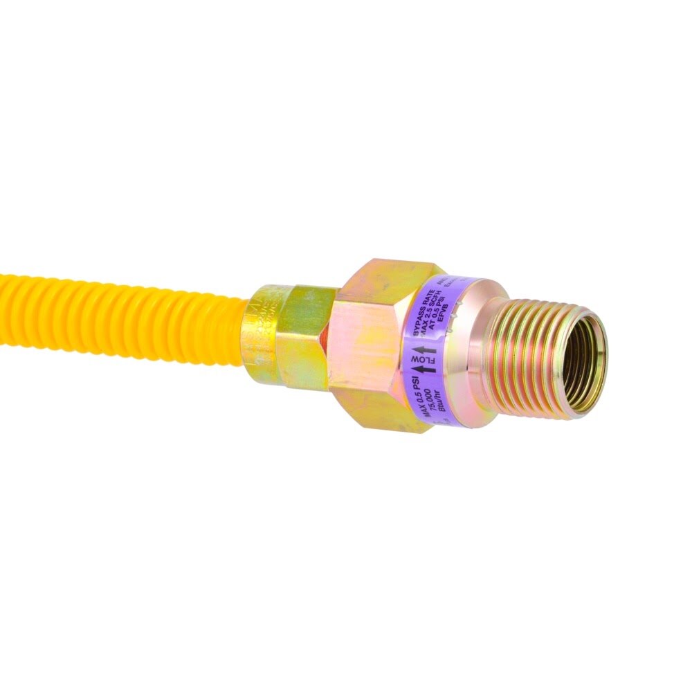 Eastman 10YE52V036B 3/8 in. OD x 36 in. Stainless Steel Gas Connector with MIP Fittings and EFV - 3