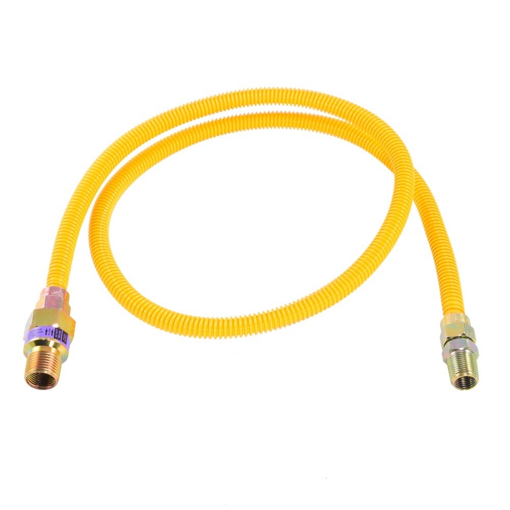 Eastman 10YE52V048B 3/8 in. OD x 48 in. Yellow Stainless Steel Gas Connector with 3/8 in. MIP x 1/2 in. MIP EFV - 2