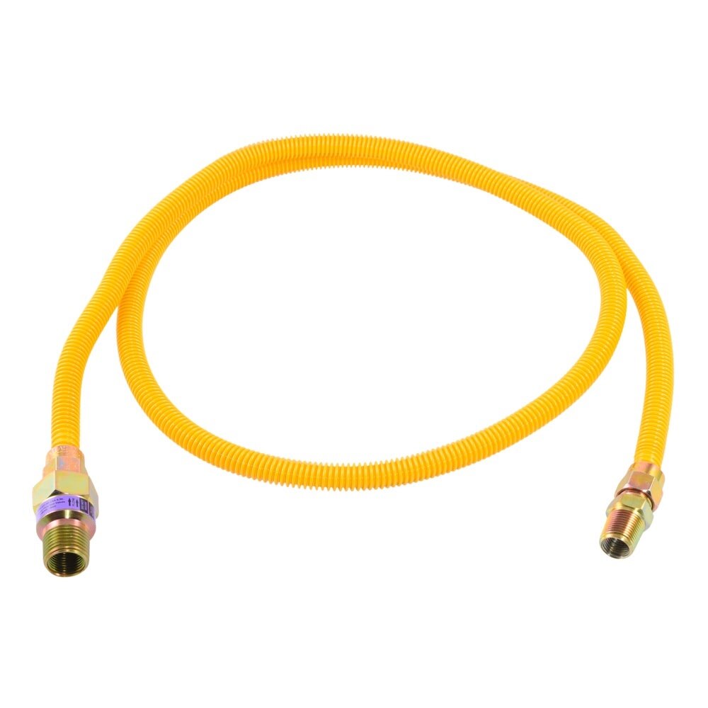 Eastman 10YE52V060B 3/8 in. OD x 60 in. Yellow Stainless Steel Gas Connector 3/8 in. MIP x 1/2 in. MIP EFV - 2