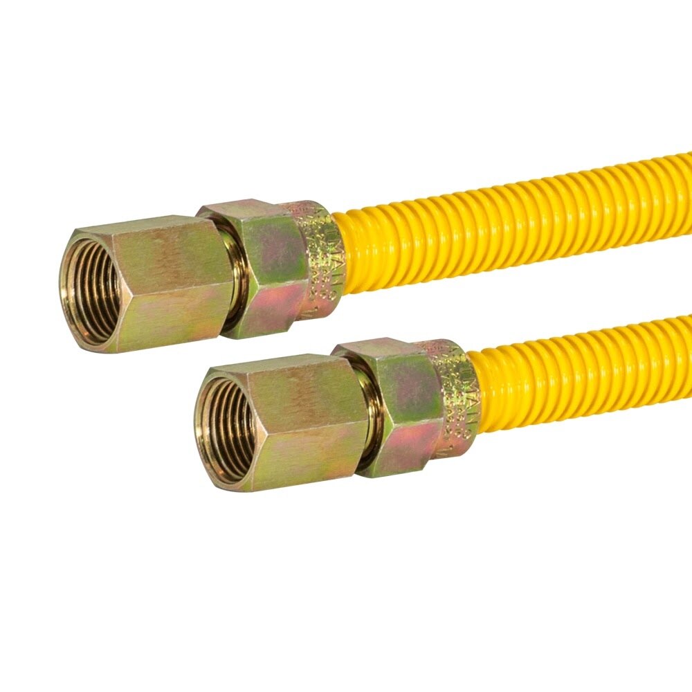 Eastman 10YE535324 3/8 in. OD x 24 in. Yellow Stainless Steel Gas Connector 3/8 in. FIP x 3/8 in. FIP - 2