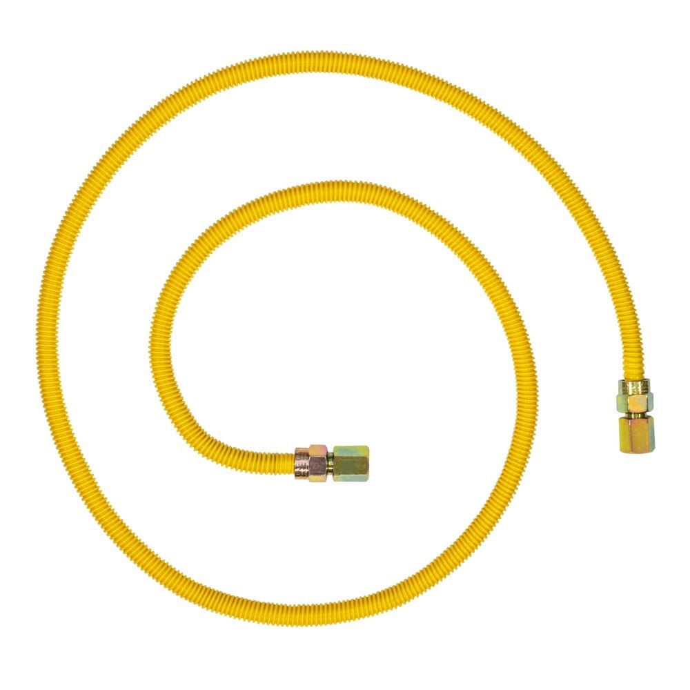 Eastman 10YE535372 3/8 in. OD x 72 in. Yellow Stainless Steel Gas Connector with 3/8 in. FIP Ends