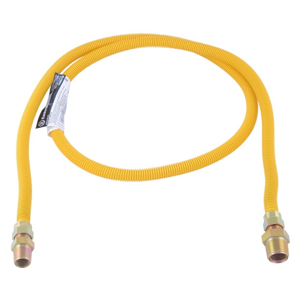 Eastman 10YE545072B 72 in. Yellow Coated Gas Connector 3/8 in. OD 3/4 in. MIP x 1/2 in. MIP - 2