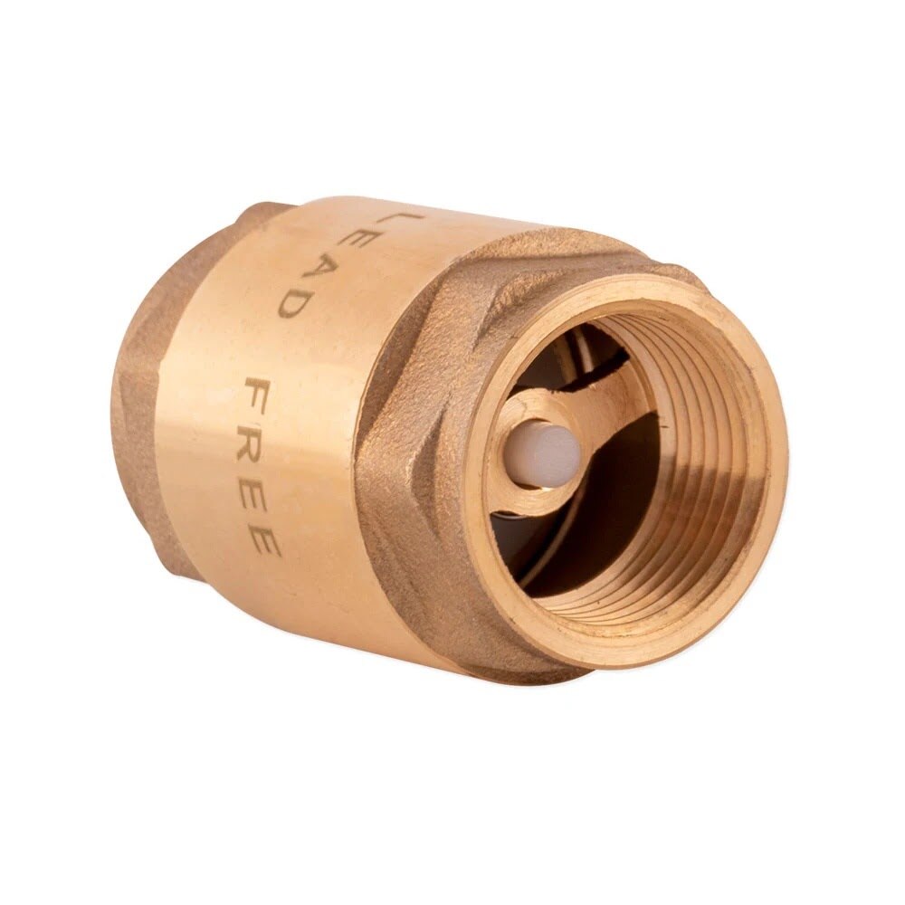 Eastman 20403LF 3/4 in. IPS Brass In-Line Check Valve for Backflow Prevention - 3