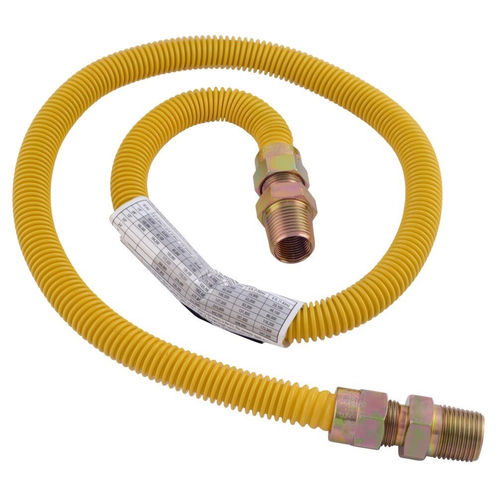 Eastman 20YE505036B 1/2 in. OD x 36 in. Stainless Steel Gas Connector with 1/2 in. MIP x 1/2 in. MIP Ends