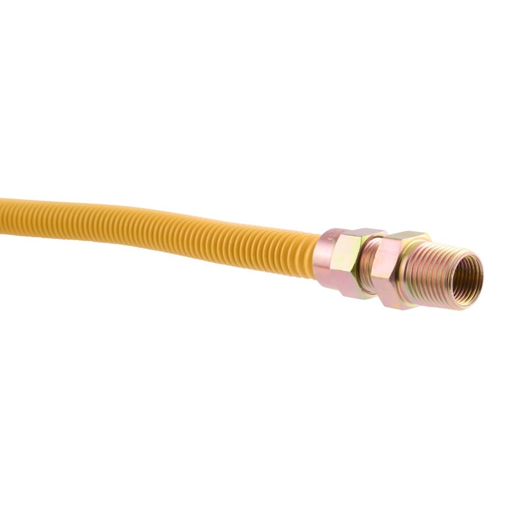 Eastman 20YE505048 1/2 in. OD x 48 in. Yellow Epoxy-Coated Stainless Steel Gas Connector MIP x MIP - 2