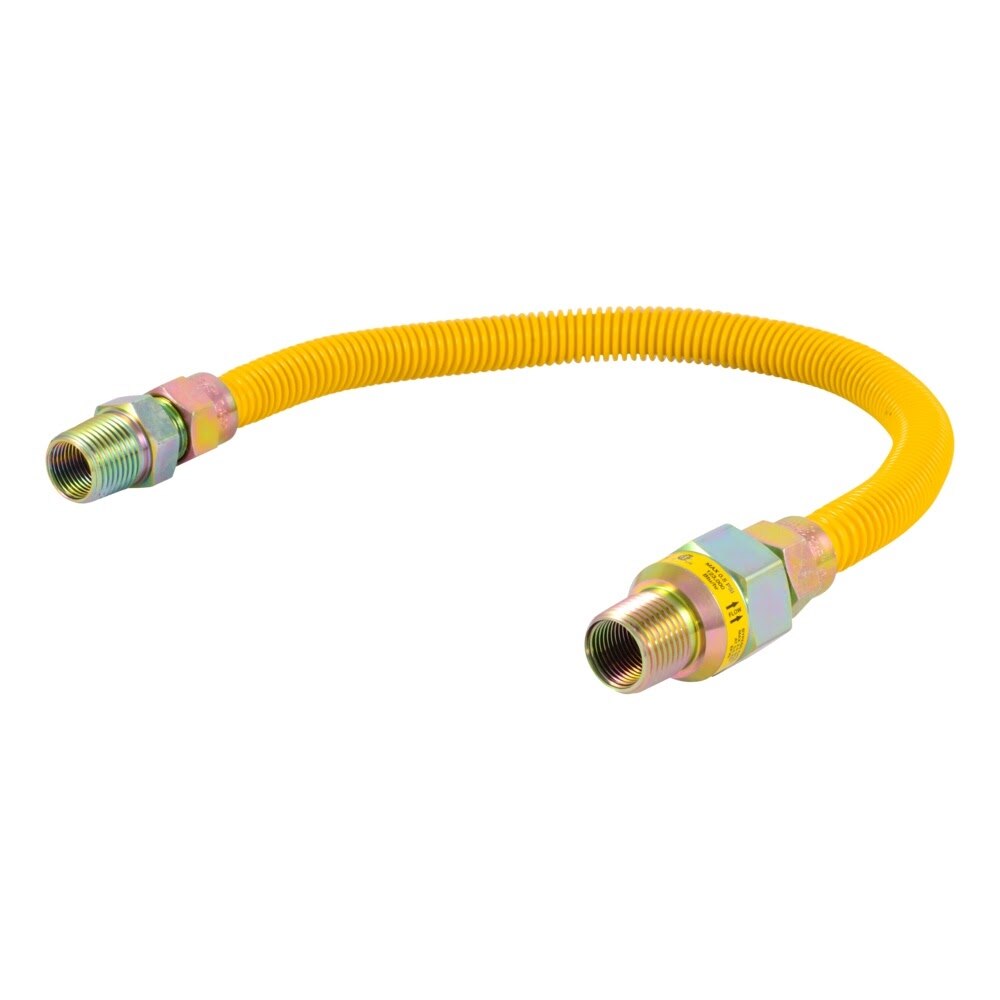 Eastman 20YE50V018B 1/2 in. OD x 18 in. Stainless Steel Gas Connector with EFV and 1/2 in. MIP Ends