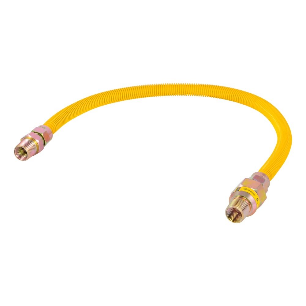 Eastman 20YE50V024B 1/2 in. OD x 24 in. Yellow Stainless Steel EFV Gas Connector MIP x MIP