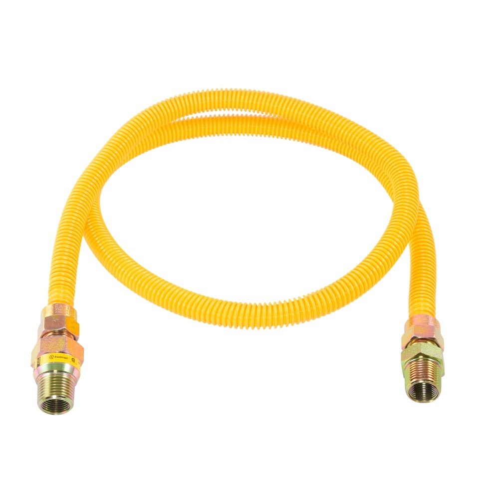 Eastman 20YE50V048B 1/2 in. OD x 48 in. Yellow Stainless Steel Gas Connector with ArmorBoost EFV - 2