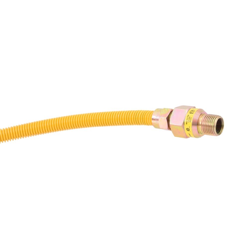 Eastman 20YE50V048K 1/2 in OD x 48 in Yellow Stainless Steel Gas Dryer Connector Kit with EFV - 2