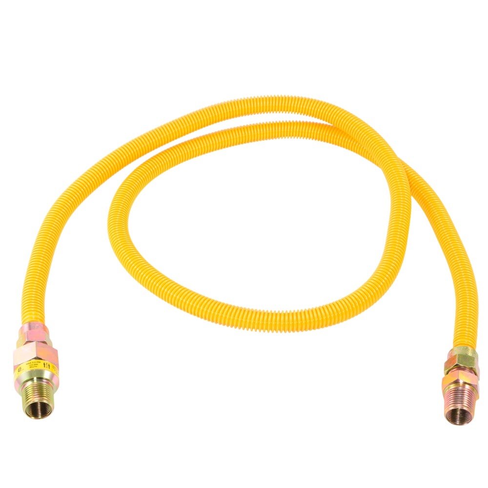 Eastman 20YE50V060B 1/2 in OD x 60 in Yellow Stainless Steel Gas Connector with EFV - 2