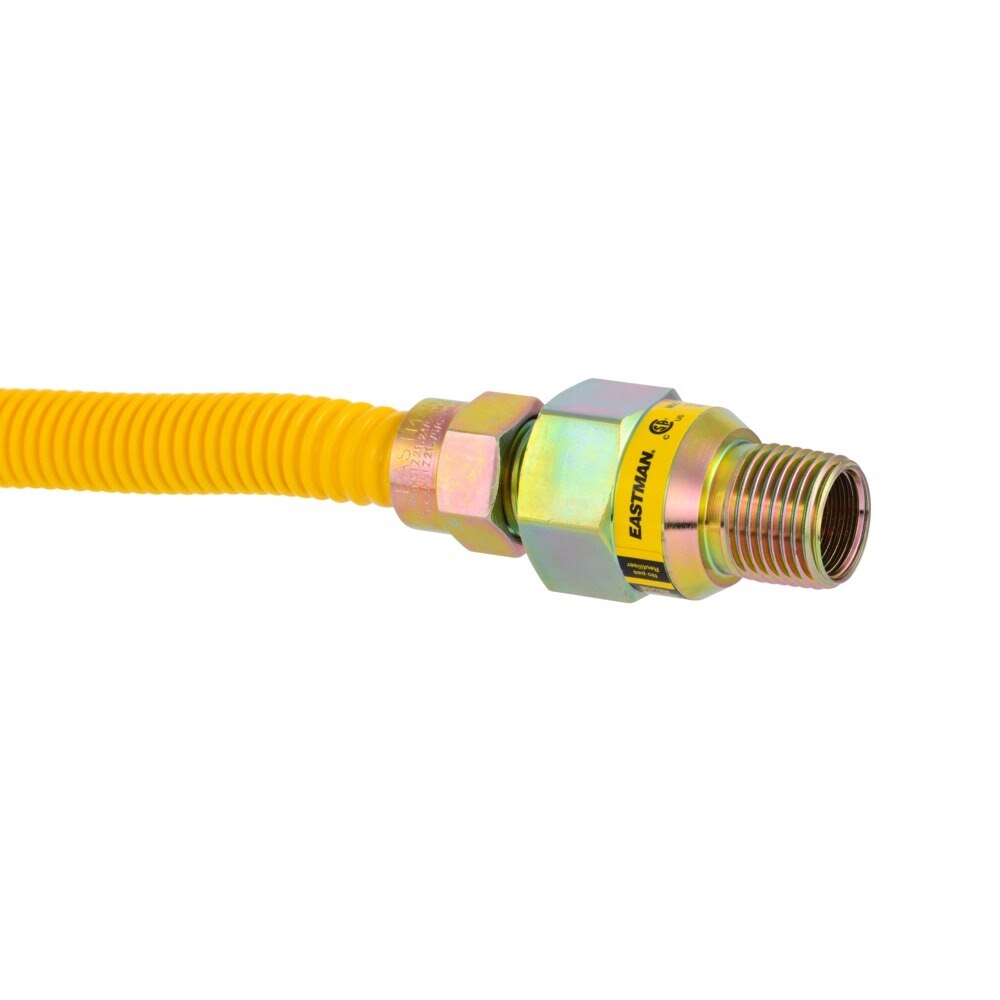 Eastman 20YE50V060B 1/2 in OD x 60 in Yellow Stainless Steel Gas Connector with EFV - 3
