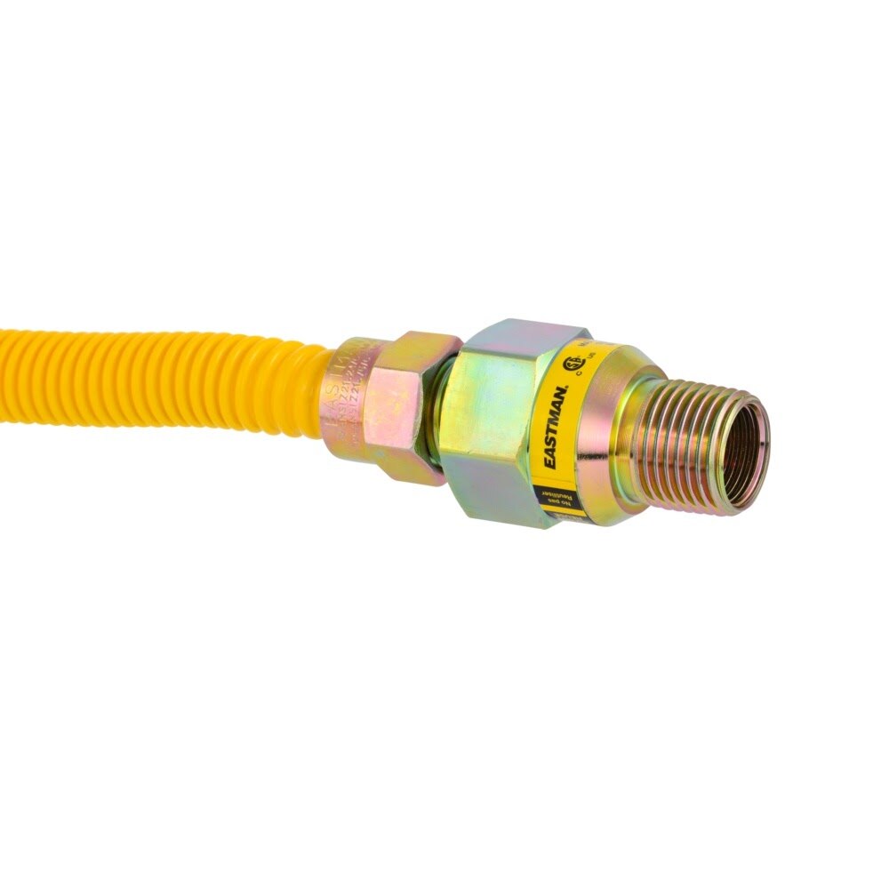 Eastman 20YE50V072B 1/2 in. OD x 72 in. Yellow Coated Stainless Steel Gas Connector with EFV - 3