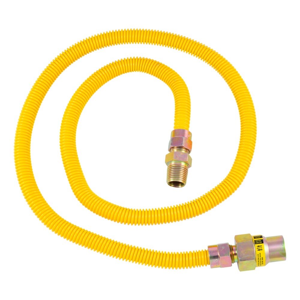 Eastman 20YE50V148B 1/2 in OD x 48 in Yellow Stainless Steel Gas Connector MIP x FIP EFV
