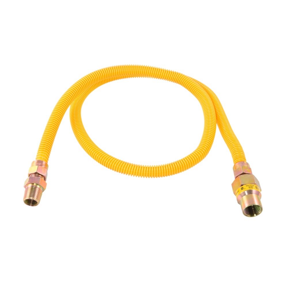 Eastman 20YE50V148B 1/2 in OD x 48 in Yellow Stainless Steel Gas Connector MIP x FIP EFV - 2