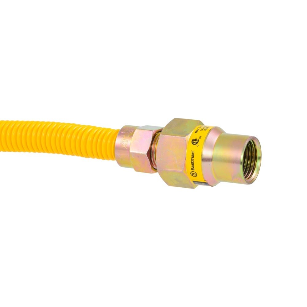 Eastman 20YE50V148B 1/2 in OD x 48 in Yellow Stainless Steel Gas Connector MIP x FIP EFV - 3