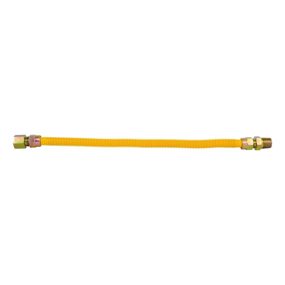 Eastman 20YE515018B 1/2 in OD x 18 in Yellow Stainless Steel Gas Connector with 1/2 in FIP x MIP - 2