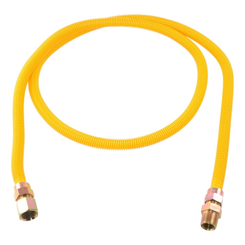 Eastman 20YE515072B 1/2 in. OD x 72 in. Yellow Stainless Steel Gas Connector 1/2 in. FIP x 1/2 in. MIP - 2