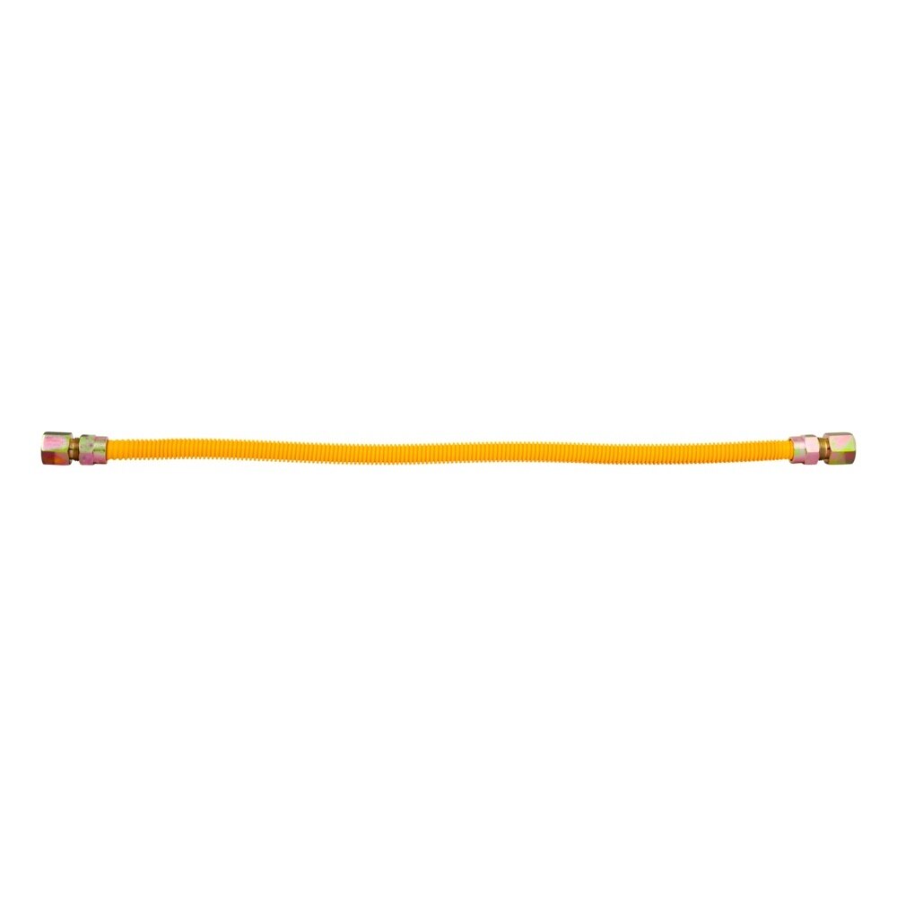 Eastman 20YE515124B 1/2 in. OD x 24 in. Yellow Stainless Steel Gas Connector with 1/2 in. FIP Ends - 2