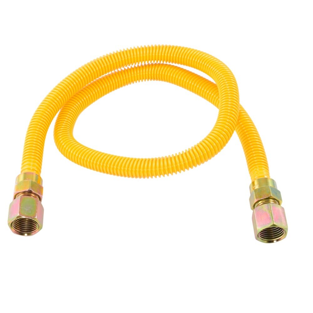 Eastman 20YE515136B 1/2 in. OD x 36 in. Yellow Stainless Steel Gas Connector with 1/2 in. FIP Ends - 2