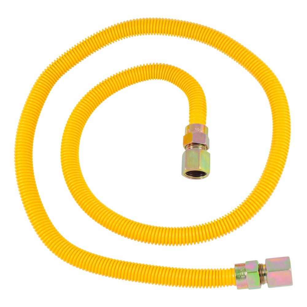 Eastman 20YE515148B 1/2 in. x 48 in. Yellow Stainless Steel Gas Connector with 1/2 in. FIP Ends