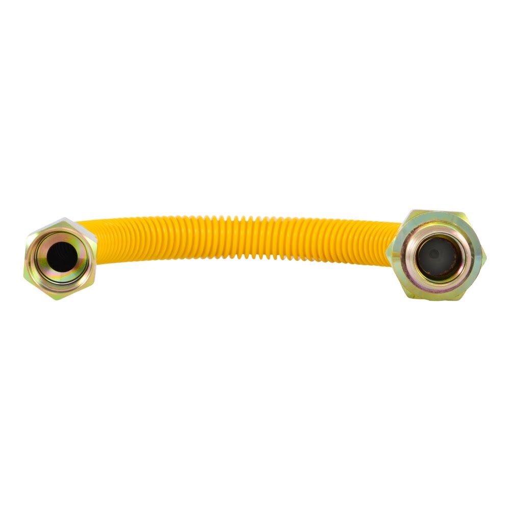 Eastman 20YE51V012B Half Inch OD 12 Inch Yellow Stainless Steel EFV Gas Connector FIP x MIP - 3