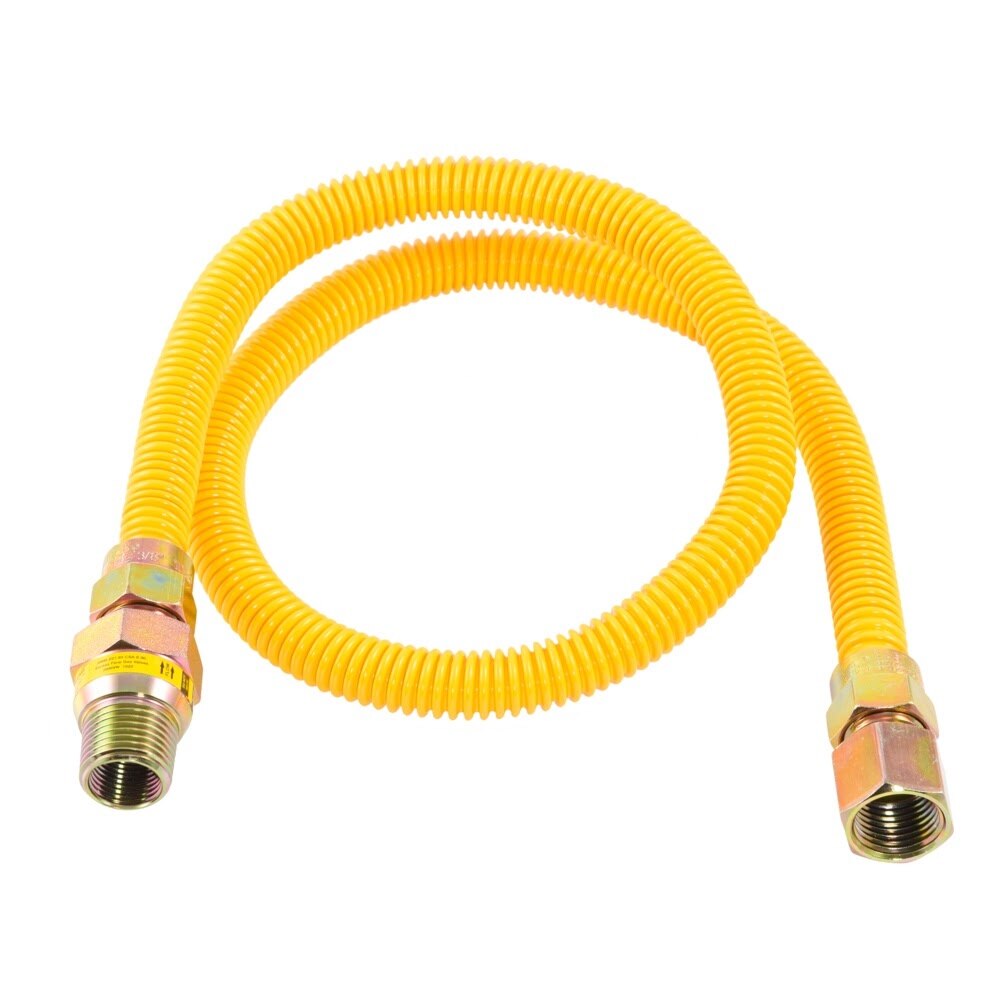 Eastman 20YE51V036B 1/2 in. x 36 in. Yellow Stainless Steel Gas Connector with EFV - 2