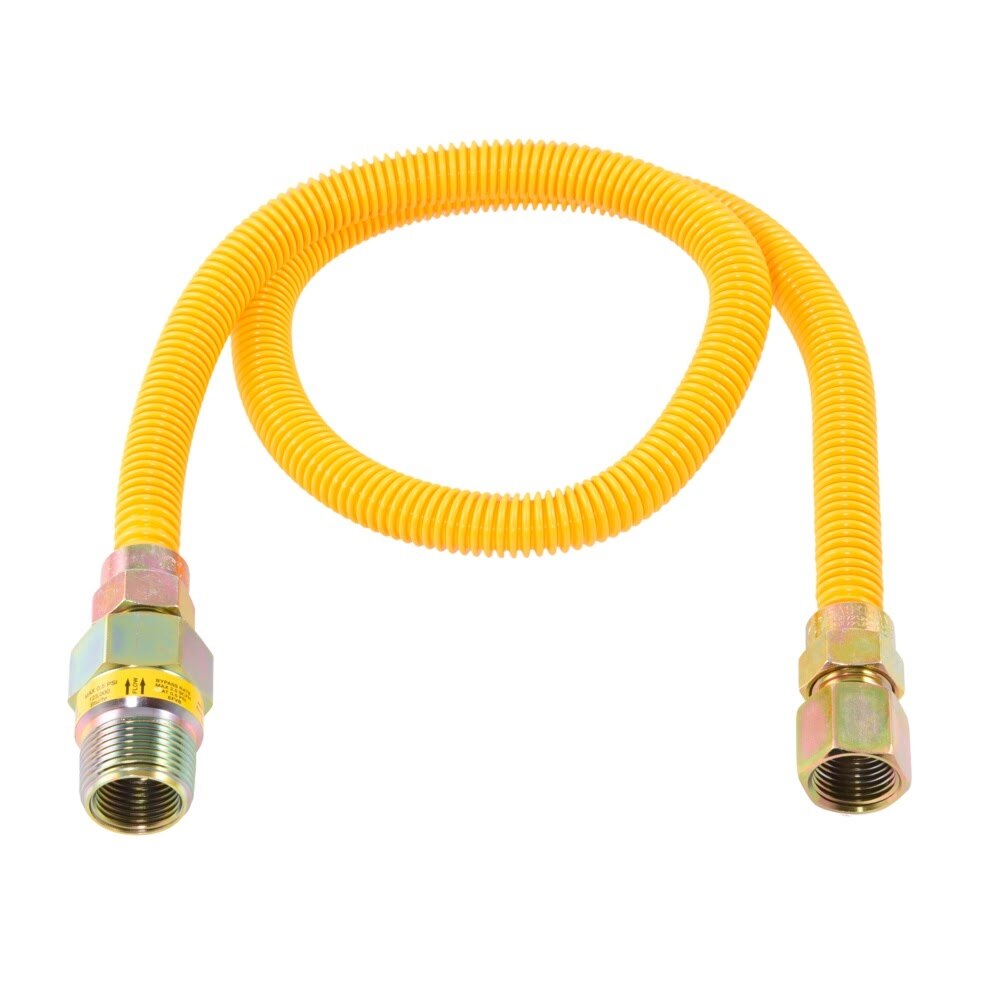 Eastman 20YE51V436B 1/2 in. OD x 36 in. Yellow Coated Stainless Steel Gas Connector with EFV - 2