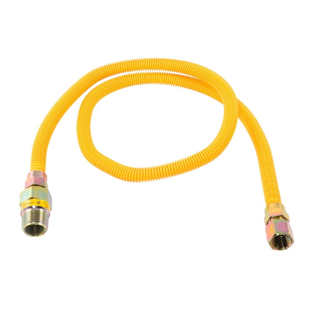 Eastman 20YE51V448B 1/2 in. OD x 48 in. Coated Stainless Steel Gas Connector with EFV - 2