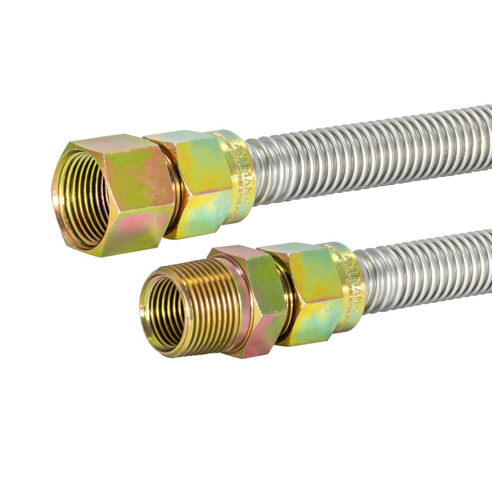 Eastman 30SS515072 5/8 in. OD 72 in. Stainless Steel Gas Connector with 1/2 in. FIP x 1/2 in. MIP Ends - 2
