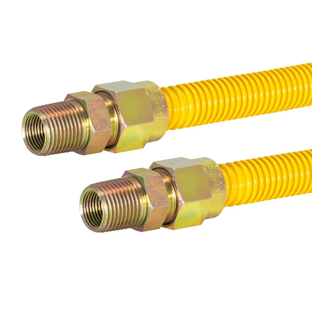 Eastman 30YE505018 5/8 in. OD x 18 in. Yellow Stainless Steel Gas Connector 1/2 in. MIP x 1/2 in. MIP - 2