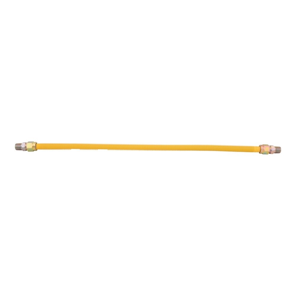 Eastman 30YE505030 5/8 in OD x 30 in Yellow Epoxy Coated Gas Connector 1/2 in MIP x 1/2 in MIP - 2