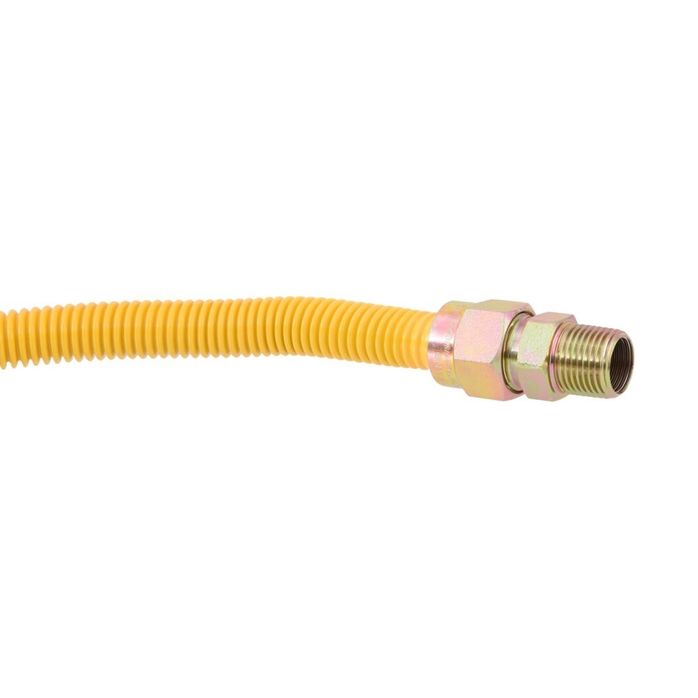 Eastman 30YE50505448K 5/8 in. OD 48 in. Yellow Stainless Steel Gas Range Kit with Leak Detector - 2