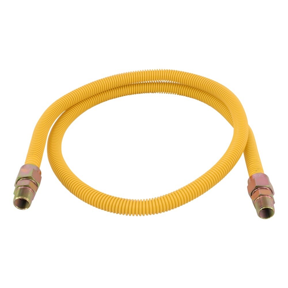 Eastman 30YE505060 5/8 in OD 60 in Yellow Coated Stainless Steel Gas Connector with 1/2 in MIP Ends - 3
