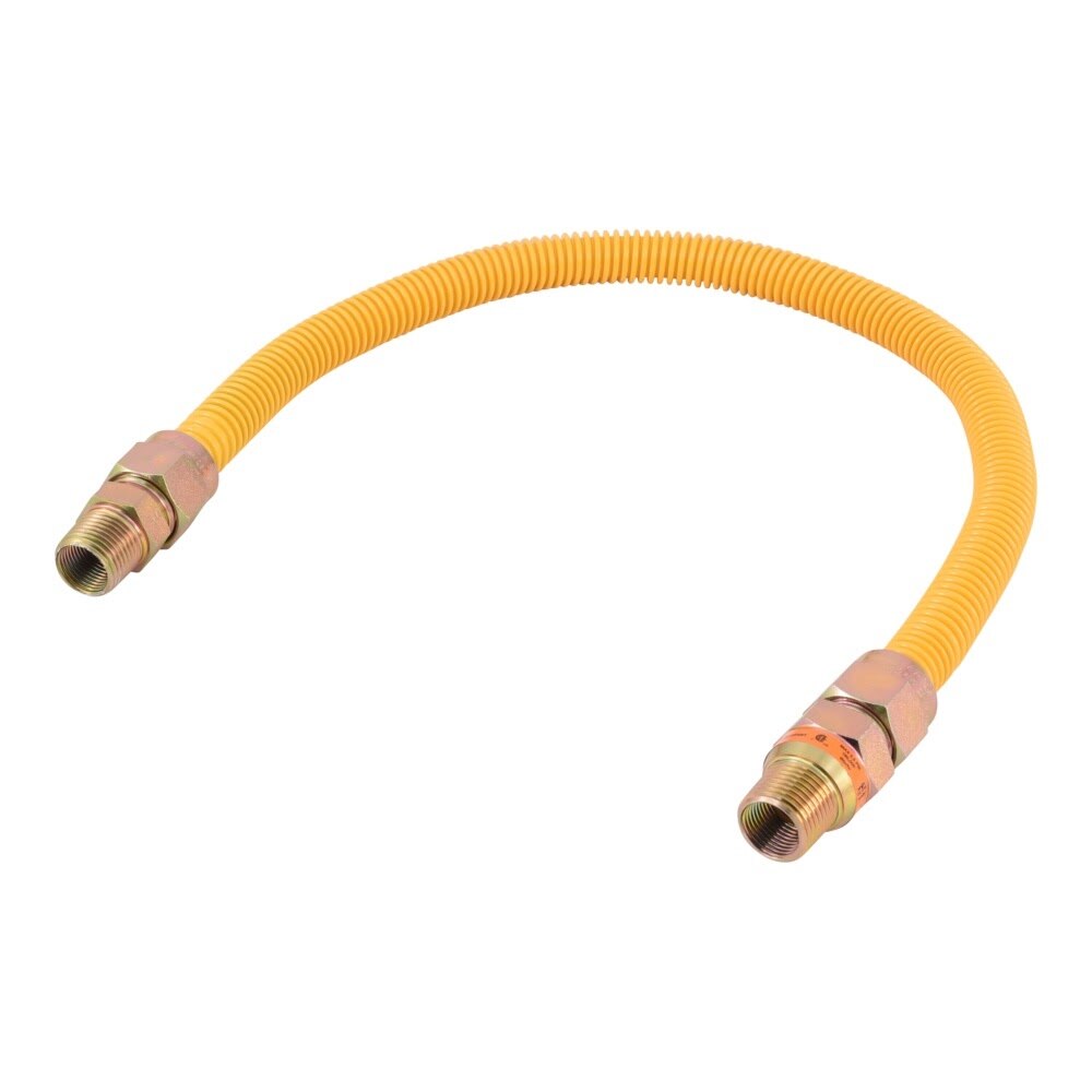 Eastman 30YE50V024B 24 in 5/8 in OD Yellow Stainless Steel Gas Connector with EFV