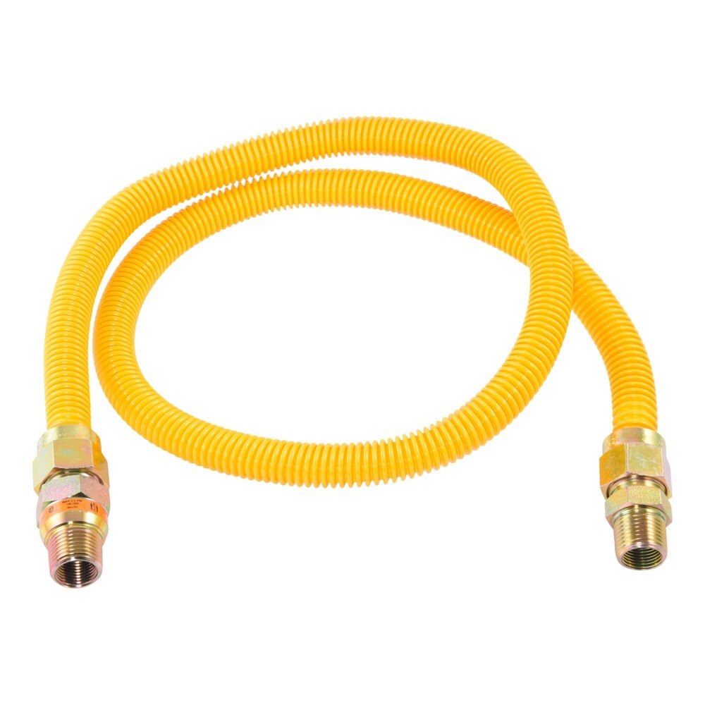 Eastman 30YE50V048B 5/8 in. OD x 48 in. Yellow Coated Stainless Steel Gas Connector with EFV - 2