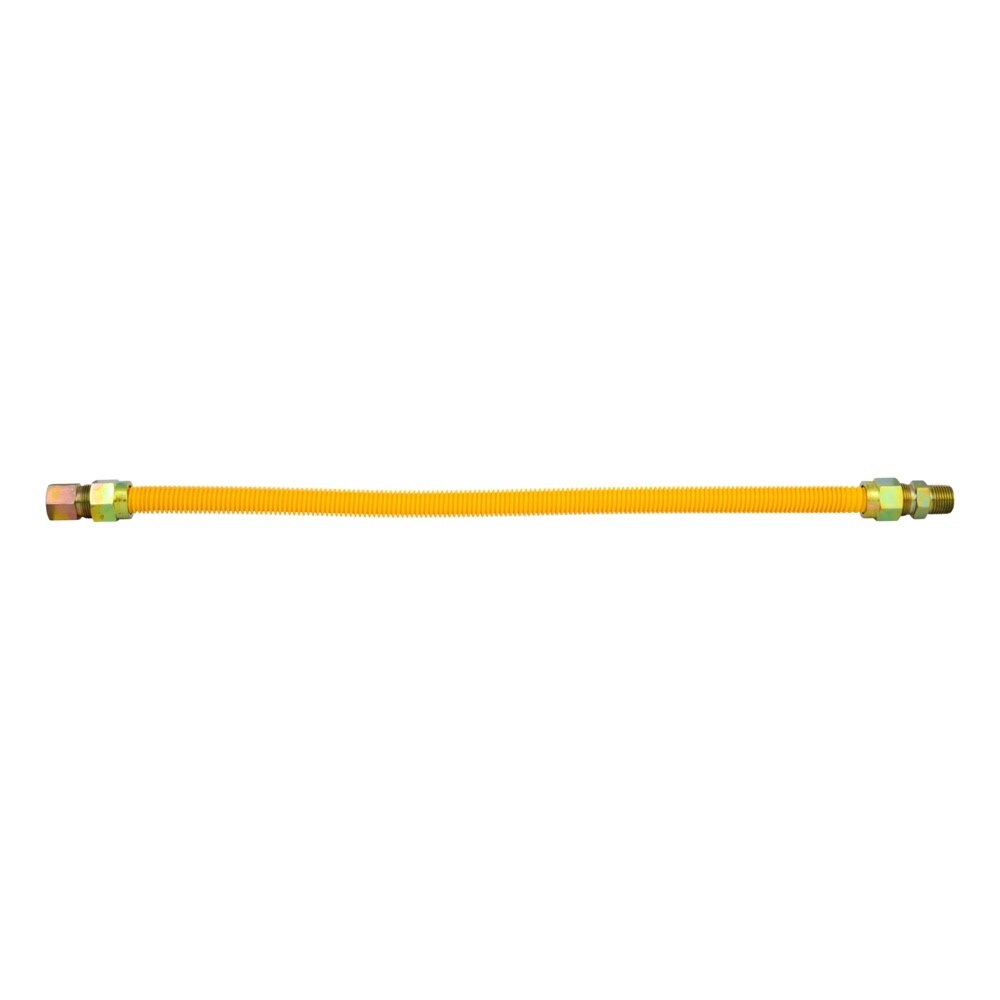 Eastman 30YE515024B 5/8 in OD x 24 in Yellow Stainless Steel Gas Connector 1/2 in FIP x 1/2 in MIP - 2