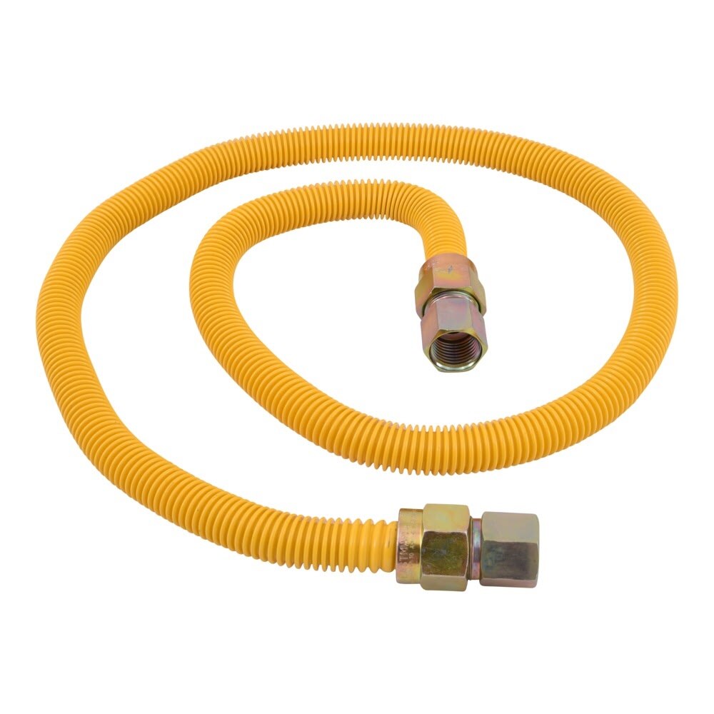 Eastman 30YE515148 5/8 in. x 48 in. Yellow Epoxy-Coated Gas Connector 1/2 in. FIP x 1/2 in. FIP