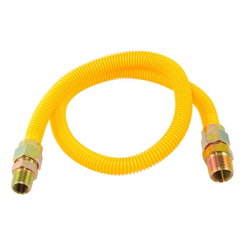 Eastman 30YE545036B 36 in Yellow Stainless Steel Gas Connector with 3/4 in MIP x 1/2 in MIP - 2