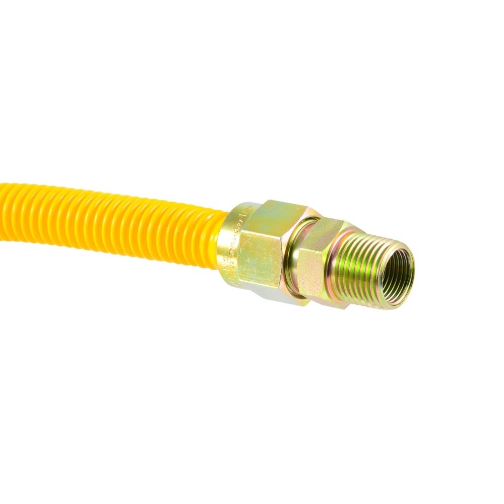 Eastman 30YE545036B 36 in Yellow Stainless Steel Gas Connector with 3/4 in MIP x 1/2 in MIP - 3